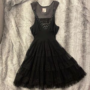 Black Free People Mini Dress, Size 6